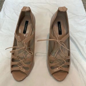 Zara  basic nude lace up sandals